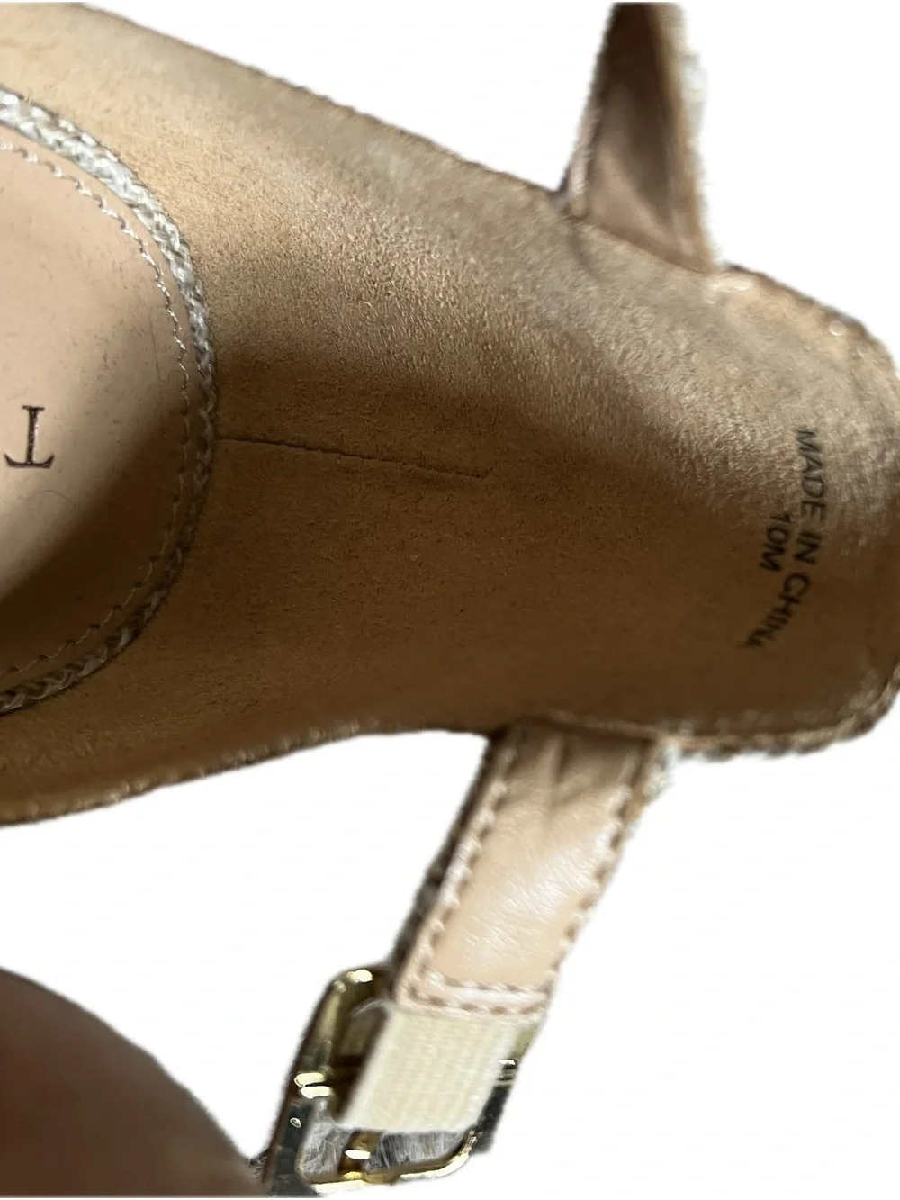 Talbots Natural Beige Woven Ankle-Strap Espadrilles